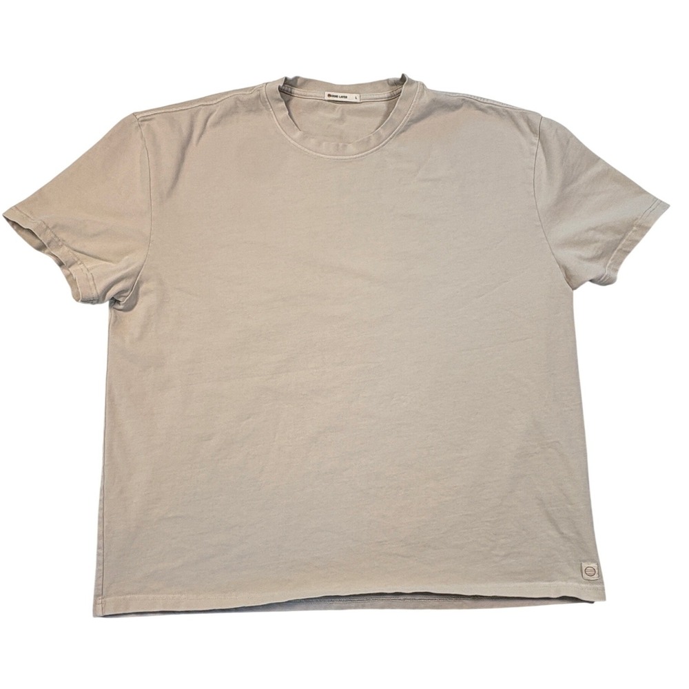 Marine Layer Mens Large Tan Beige 100% Cotton Short Sleeve Crewneck T-Shirt